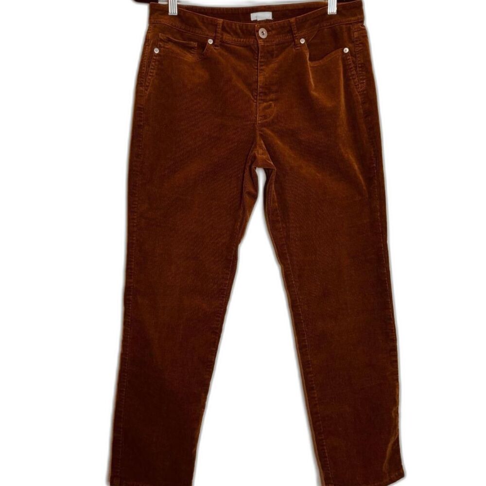 J-jill Women's Brown corduroy Trousers size 12 Minimalist Fall